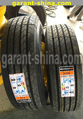 Bontyre R-230 (рулевая) 295/80 R22.5 152/148M 18PR - Фото шин с этикетками на складе